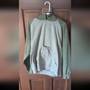 Casual Green and Gray Hoodie